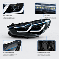 Phares LED pour BMW F07 Série 5 GT 2010-2017, style sourcil bleu, lentille de projecteur, mise à niveau DRL