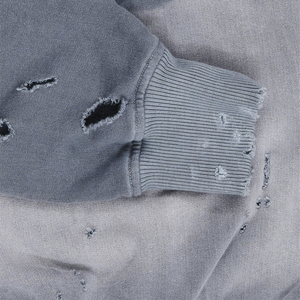 Sudadera de cuello redondo para hombre, estilo streetwear, de gramaje alto, 100% algodón, con lavado ácido, efecto desgastado, agrietado y descolorido por el sol, estilo vintage, personalizada. - Product Image 3