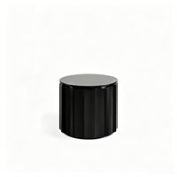 Table basse ronde moderne de luxe en bois massif noir, finition brillante, table d'appoint pour le salon