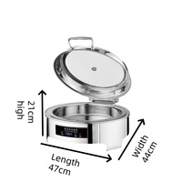 Chauffe-Plat Électrique Kuntai en Acier Inoxydable, Modèle Royal Luxe Moderne 6L, pour Buffet, Réchaud de Table, 440W 220-240V