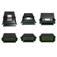 Panel Patch Fiber Optik SC APC 1U 19 Inci 12 Core 24 Core, 12 Port 24 Port Single Mode, Rak Mount Tipe Geser ODF