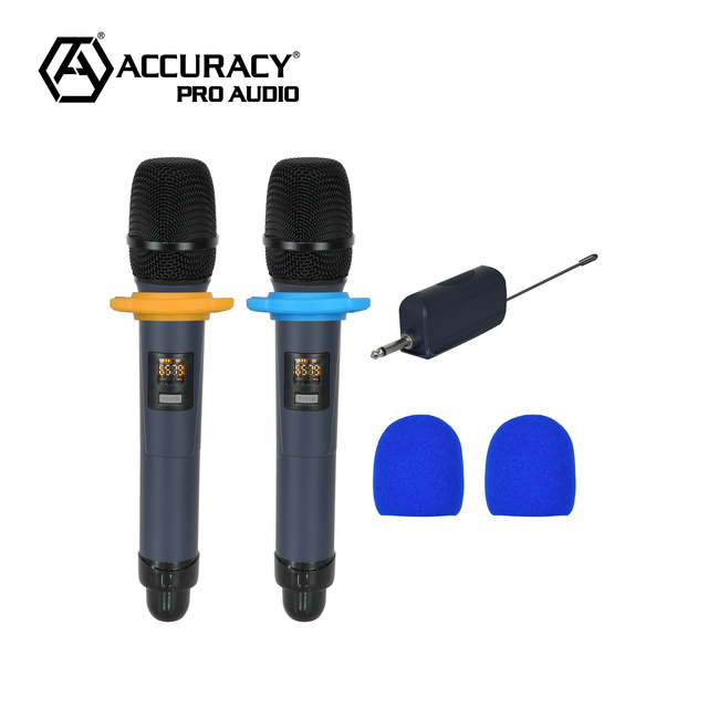 Accuracy UHF-215 Wireless Microphone Professional System Plastic Handheld Studio Karaoke Wireless Microphones