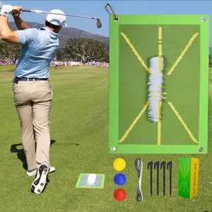 Mini Draagbare Golf Slagmatten Golf Trainingsmat Swingpad Batting Paillettenbaan Detectiemat Golf Trainingshulpmiddelen