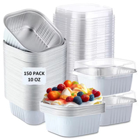 Conteneur carré en aluminium écologique et sûr pour aliments, jetable, pour pâtisserie, gâteaux, et stockage alimentaire, idéal pour la cuisine et les desserts