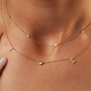 14K Oro 0,35-2 CT Diamante por la yarda Collar Regalo de cumpleaños Collar de estación de diamantes - Product Image 5