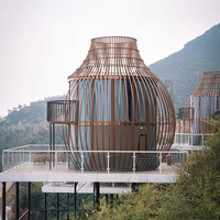 Maisons préfabriquées en forme de cage à oiseaux double couche de luxe sur mesure Installation rapide Villas modulaires intégrées pour hôtels Maisons préfabriquées