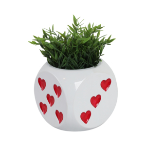 Pot de fleurs en céramique avec motif de cœurs rouges pour la décoration intérieure et extérieure, jardinière moderne pour la maison et le jardin - Product Image 2