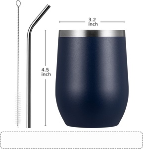 Custom 12oz Double Wall Stainless Steel Vacuum Insulated Coffee Mug Egg Shape Wine Tumbler Travel <b>Cup</b> <b>With</b> <b>Lid</b> for Camping - Product Image 2