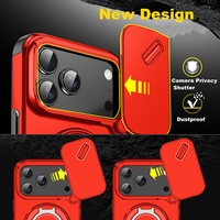 Coque de téléphone robuste antichoc avec cache-caméra coulissant et support magnétique pour iPhone 17 16 15 14 13 12 11 Pro Max Plus