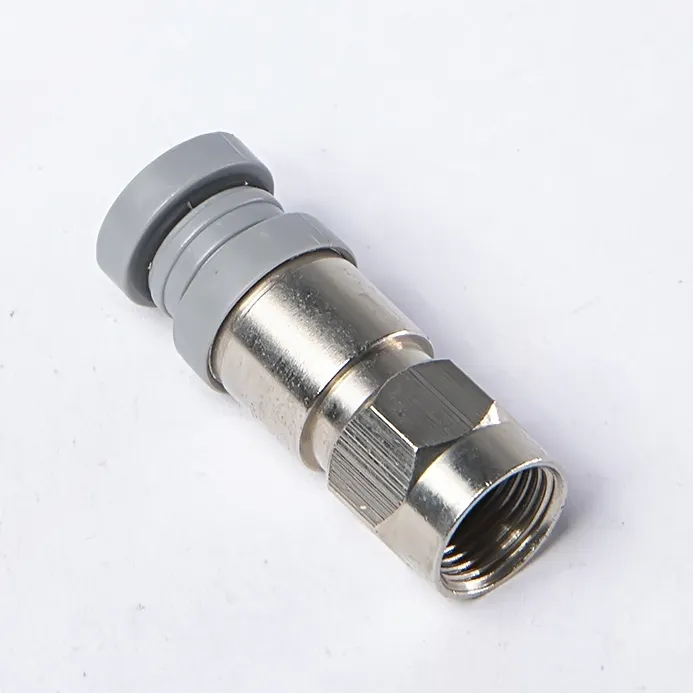 Manufacturer 50 ohms male plug crimp plated nickel straight for cable assembly RF coaxial F connector
