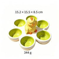 Keramik-Eierbecher Ostern Niedlicher Huhn/Enten-förmiger Eierständer Tischdekoration Hartgekochter Eierhalter für Mittagsdekoration