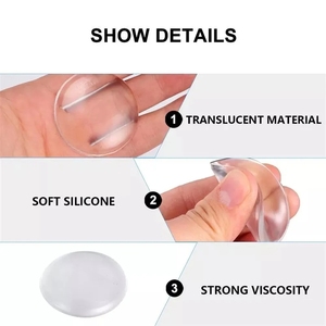 6 pièces de butées de porte anti-collision sans perçage, autocollants en silicone adhésifs pour la protection des poignées de porte à la maison - Product Image 5