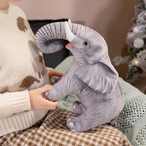 Đôi Mắt Lớn Màu Nâu Màu Xám Bán Buôn Bé Nhỏ Sang Trọng Nhồi Bông Tùy Chỉnh Mềm Thoải Mái Màu Xám Con Voi Sang Trọng Đồ Chơi Sang Trọng Với Logo - Product Image 4