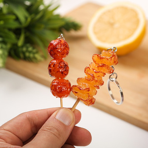 Modèle de nourriture simulée sur brochettes de <span class=keywords><strong>barbecue</strong></span>, Pendentif jouet boulettes de bœuf Oden, Porte-clés commémoratif pour l'événement d'ouverture de magasin - Product Image 3