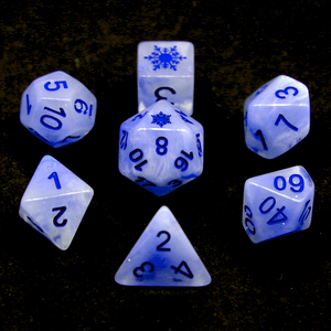 HS Xúc Xắc Nhà Máy Bán Buôn Phát Sáng Trong Bóng Tối Sâu Màu Xanh <span class=keywords><strong>Glow</strong></span> Bông Tuyết Acrylic Xúc Xắc Thiết Lập Cho Dungeons Và Con Rồng Trò Chơi Đồ Chơi - Product Image 4
