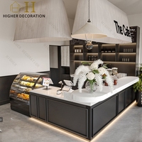 Design de décoration de café tendance, comptoir de bar moderne pour café, table basse industrielle