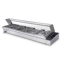 Elektrischer Tisch-Bain-Marie Speisenwärmer 5 304 Edelstahl Buffet-Server mit Thermostat für Restaurant Catering Gewerbeküche