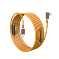 Cable USB Tipo C de 90 Grados y 1 Metro, Carga Rápida, Transferencia de Datos de 5 Gbps, Cable de Conexión VR en Ángulo Recto para Accesorios de Cámara y Portátil