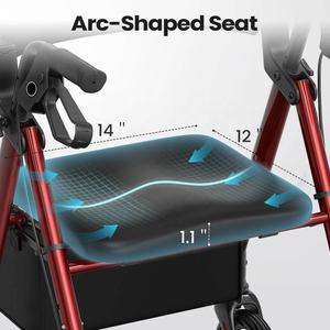 Andador Plegable Ergonómico para Adultos Mayores con Asiento y Respaldo, Caminador Ajustable con Ruedas - Product Image 3