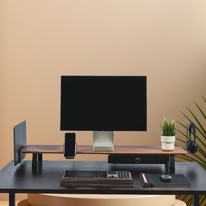 Los más vendidos Organizador de oficina en casa Escritorio y estante de madera Solución de espacio de trabajo elegante - Product Image 6