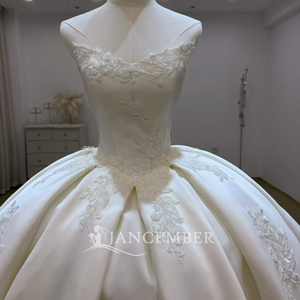 Lsjj160 Floral Lace Applique Ball Gown <b>Wedding</b> Dress Princess Elegant Ivory Bridal Gown Oem Factory Jancember - Product Image 4