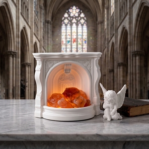 High Quality Fireplace Aromatherapy <b>Gift</b> <b>Set</b> Scented <b>Candle</b> & Fragrance Stone With Ambient Light For Gifting - Product Image 4