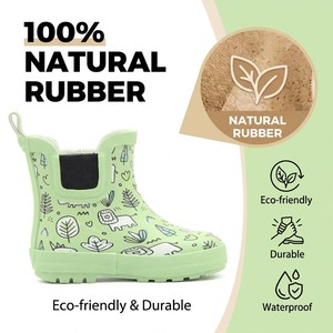 Bottes de pluie <span class=keywords><strong>Chelsea</strong></span> en caoutchouc pour tout-petits, collection quatre saisons, motif animaux de dessin animé nordique et ballons, couleur menthe, vente en gros - Product Image 5