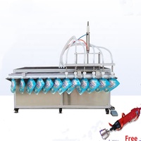 Machine de remplissage semi-automatique à 2 têtes pour sachets de lessive liquide de 2L et 5L avec bec verseur