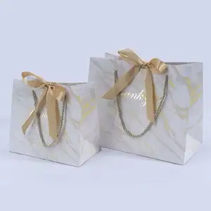 Printed OEM Luxury Boutique Hot Stamping Gift Shopping Paper Bag For Festival Wedding Valentine ChrIstmas Occasion With Logos