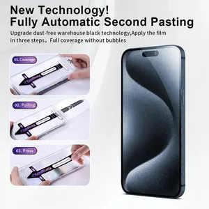 Protector de Pantalla HD de Fácil Instalación y Resistente al Polvo Yangpaly para <span class=keywords><strong>iPhone</strong></span> 16 15 14 Plus 13 12 <span class=keywords><strong>11</strong></span> Pro Max X XS XR, Película de Vidrio Templado - Product Image 2