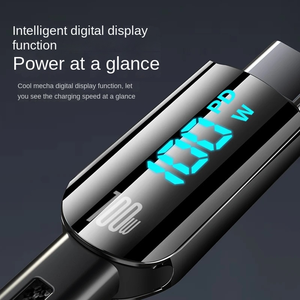 Bán Hàng Nóng 1.2M Pd 100W/60W Thông Minh Hiển Thị Kỹ Thuật Số Dữ Liệu Loại Cáp C Cáp Nhanh Chóng Sạc Cho Loại C Điện Thoại - Product Image 6