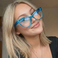 Gafas con montura de mariposa anti luz azul, estilo vintage, montura completa, diseño europeo americano moderno, gafas de ojo de gato para mujer