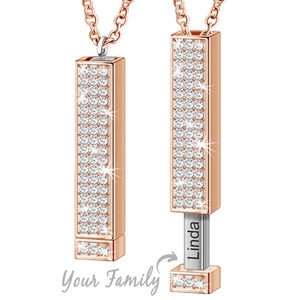 MECYLIFE-Collier Stéréo Rétractable à Graver avec <span class=keywords><strong>Logo</strong></span> Personnalisé pour la Fête des Mères, Thanksgiving, <span class=keywords><strong>Diamant</strong></span> - Product Image 1