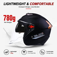 Double lentille ABS EPS Casque de moto demi-visage Protège-tête de moto Accessoires de moto Casques de moto unisexes pour adultes