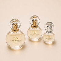 Flacon de parfum sphérique en verre 30ml 50ml 100ml, flacon pulvérisateur en forme de boule avec capuchon en cristal facetté, logo personnalisé