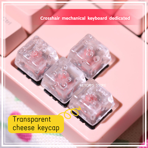 Tùy Chỉnh Trong Suốt Ánh Sáng Truyền Espc Keycaps Keychain Nhựa Pho Mát Bánh Trò Chơi Máy Tính Bàn Phím Cơ Khí Mũ Chìa Khóa - Product Image 2