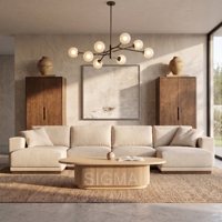 Canapé modulaire en tissu en forme de U avec ottoman pour salon moderne et luxueux