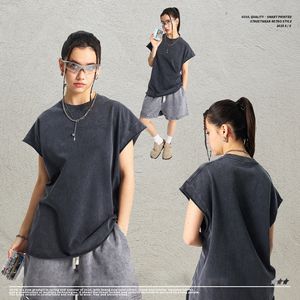 เสื้อยืดผู้ชายผ้าฝ้าย100% ฟอกสีวินเทจยูนิเซ็กซ์สีทึบออกแบบได้ตามที่ต้องการ - Product Image 4