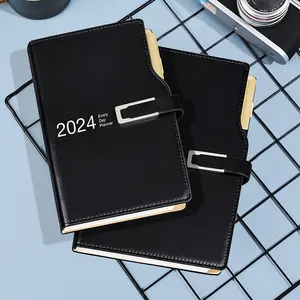 Factory Custom Logo Blank Cover Notebook Plastic Pu Leather Cover Diary Metal Notebook With Pen Set Exercise Books For Schools