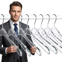 Cintre à vêtements flexible en plastique transparent à un seul niveau avec crochet argenté, design moderne, haute qualité, pour salle de bain et armoire