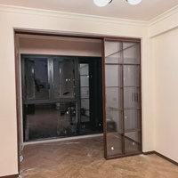 Porte coulissante sur mesure à cadre en alliage d'aluminium ultra-étroit, design multi-liens réglable pour la division d'espace intérieur