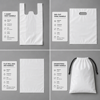 Sacs en plastique jetables transparents pour la livraison de repas en gros avec poignée découpée pour restaurants et cafés