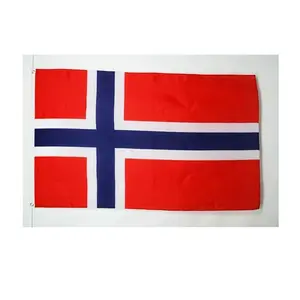 ノルウェー国旗鮮やかな色とフェードプルーフキャンバスヘッダーとダブルステッチノルウェー国旗ポリエステルと真鍮