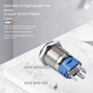 12/16/19/22 मिमी धातु बटन वाटरप्रूफ स्टेनलेस स्टील स्व-लॉकिंग फ्लैट हेड पावर स्विच चीन - Product Image 4