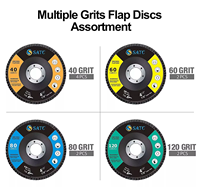 Siap Kirim SATC 200PCS 4-1/2" Zirconia Flap Discs 40/60/80/120 Set Campuran Grit untuk Pengamplasan Kayu Logam Plastik dengan Mesin Gerinda Sudut.