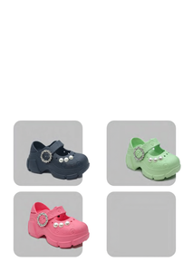 Zoccoli con perle stile Mary Jane, scarpe estive per donne e ragazze, taglia 26, tomaia in plastica morbida e leggera, intersuola in EVA - Product Image 1