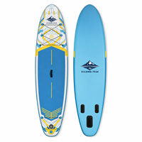 Planche de surf SUP 11 pieds, planche à pagaie gonflable de style surf avec ailerons Thruster pour les séjours à la plage et les kits d'écoles de surf