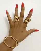 16mm Breite Glatte Kuppel band ringe Breiter Spiegel Poliert Chunky Punk Vergoldete Messing ringe Minimalisti scher Schmuck für den täglichen Gebrauch