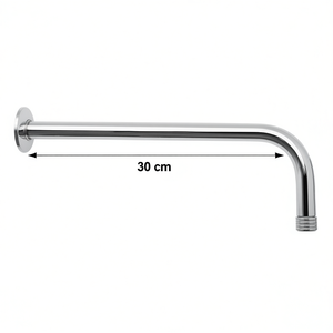 Bras de douche avec rosette de 30 cm finition chromée pour salle de bain - Product Image 2
