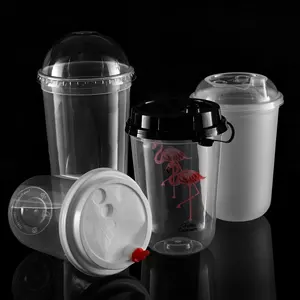 Индивидуальный логотип одноразовые инъекции пузырьковый чай сок кофе на вынос жесткая пластиковая чашка